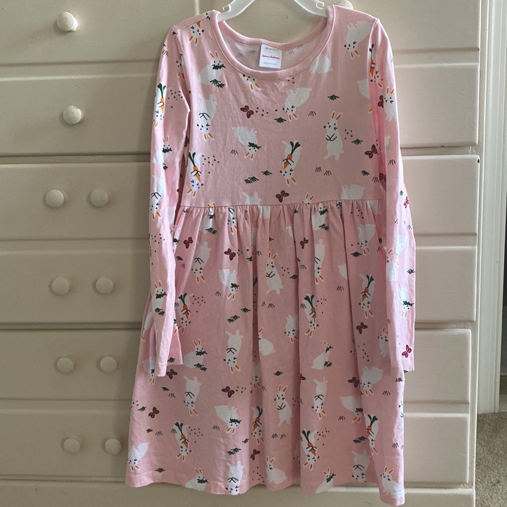 Hanna Andersson Easter Long Sleeve Dress Size 6-7
